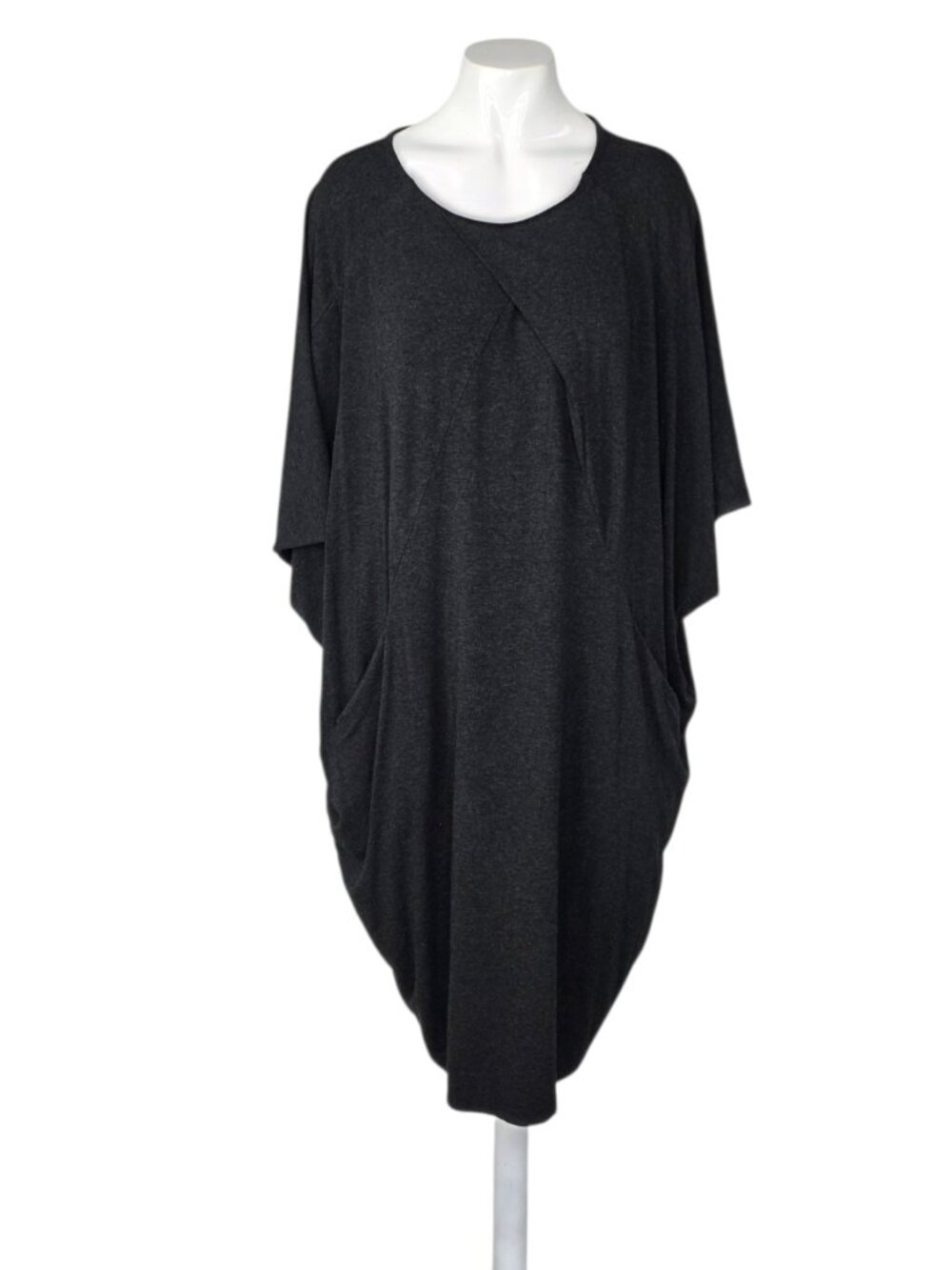COS Cross Front Lagenlook Dress, Pockets, Pullover, Stretch, Size Large